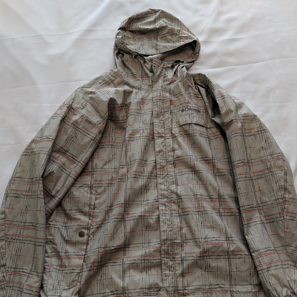 Columbia Men's patterned grey windbreaker sz XL